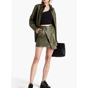 Nicholas Vegan Leather Green shirt Flawed